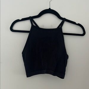 Black Ribbed Women's Top